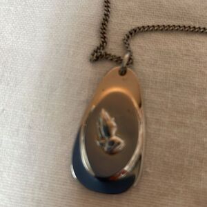 Vintage Silver Serenity Prayer Pendant Necklace